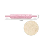 Plastic Non Stick Fondant Rolling Pin Tool Portable Embossed Rolling Pin Fondant Pastry Cake Decorating Tool