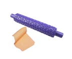 Plastic Non Stick Fondant Rolling Pin Tool Portable Embossed Rolling Pin Fondant Pastry Cake Decorating Tool