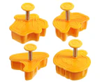 4pcs/set Halloween Mould Biscuit Stamp 3D  Plunger Cutter DIY Baking Mould Cutters For Kitchen Tools