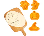 4pcs/set Halloween Mould Biscuit Stamp 3D  Plunger Cutter DIY Baking Mould Cutters For Kitchen Tools