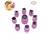 9Pcs Fruit Vegetable Cutter Molds Cartoon Cutter Mold Flowers Cake  Biscuit Cutting Shape Tools Fondant Pastry Moulds