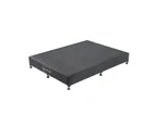 Mattress Base Ensemble Double Size Solid Wooden Slat in Black with Removable Cover