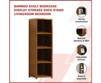 Bamboo Shelf Bookcase Display Storage Rack Stand Livingroom Bedroom