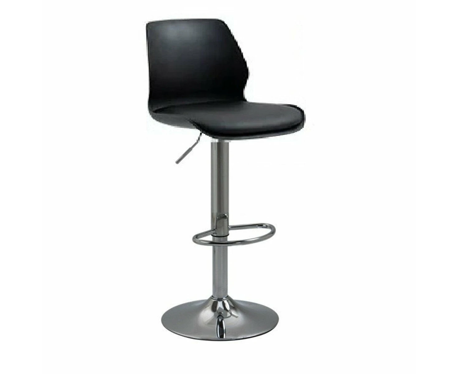 2 Pcs Bar Stools Kitchen Bar Stool Leather Barstools Swivel Gas Lift Counter Chairs BS8404 Black