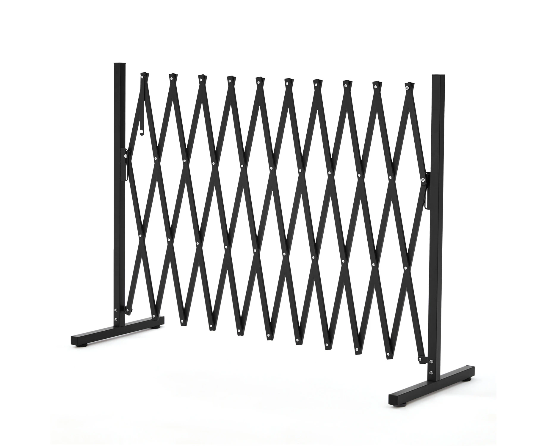 Garden Fence Gate Security Expandable Baby Dog Barrier Indoor Outdoor Black