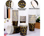 60pcs Gold Dot Party Cups, Gold Dot Christmas Party Picnic BBQ Biodegradable Paper Cups