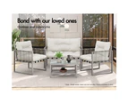 ALFORDSON 2PCS Outdoor Lounge Sofa Set Wicker Furniture Table and Chairs Garden Beige