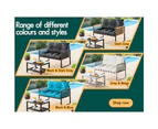 ALFORDSON 2PCS Outdoor Lounge Sofa Set Wicker Furniture Table and Chairs Garden Beige