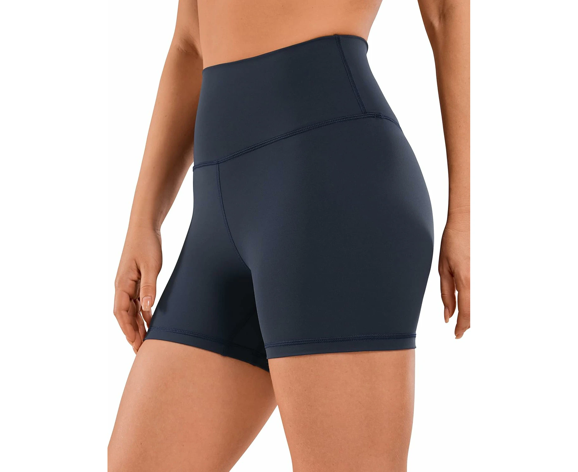 Women's Naked Feeling Biker Shorts - 4 Inches High Waist Yoga Workout Running Gym Spandex Shorts