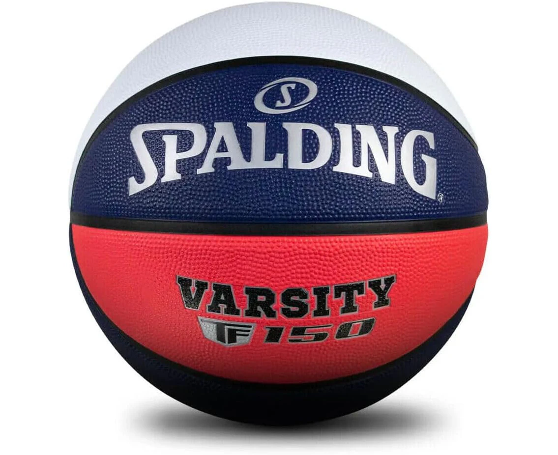 Spalding Varsity TF-150 Outdoor Basketball, Red, White & Blue