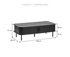 Cooper & Co. Haven Sliding Door 120cm Coffee Table Black