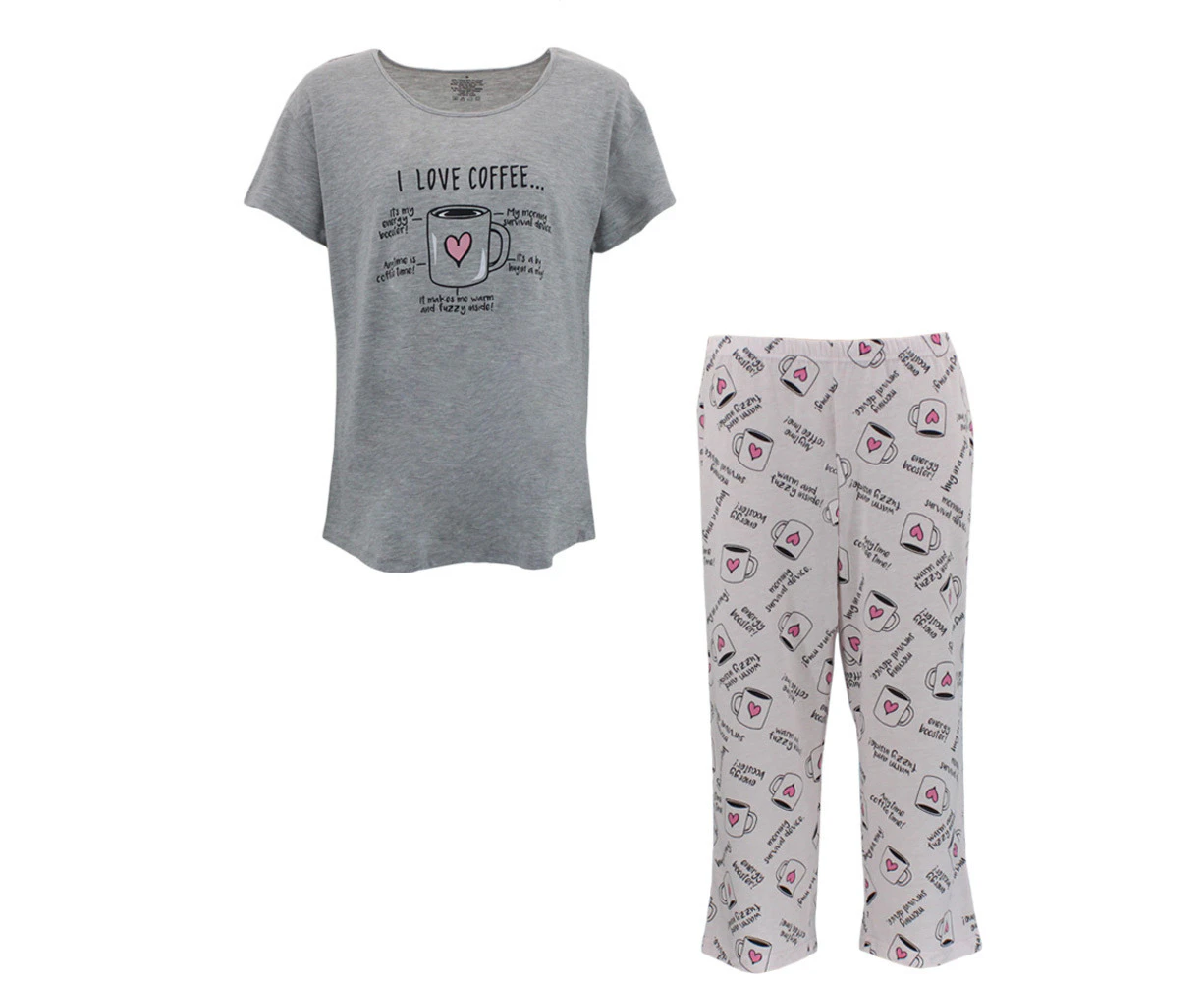 FIL Women's Summer PJ Set - I Love Coffee