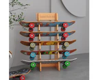 yeshine Skateboard Rack 5 Layers Floor Longboard Display Stand Wooden Snowboard Skate Organizer Skateboard Storing Rack