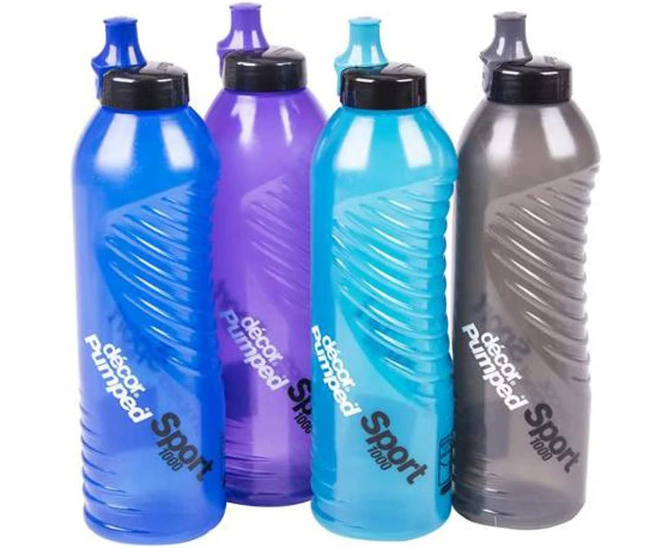 Decor Pumped Sports Slider Water Drink Bottle 1 Litre, Assorted