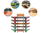 yeshine Skateboard Rack 5 Layers Floor Longboard Display Stand Wooden Snowboard Skate Organizer Skateboard Storing Rack