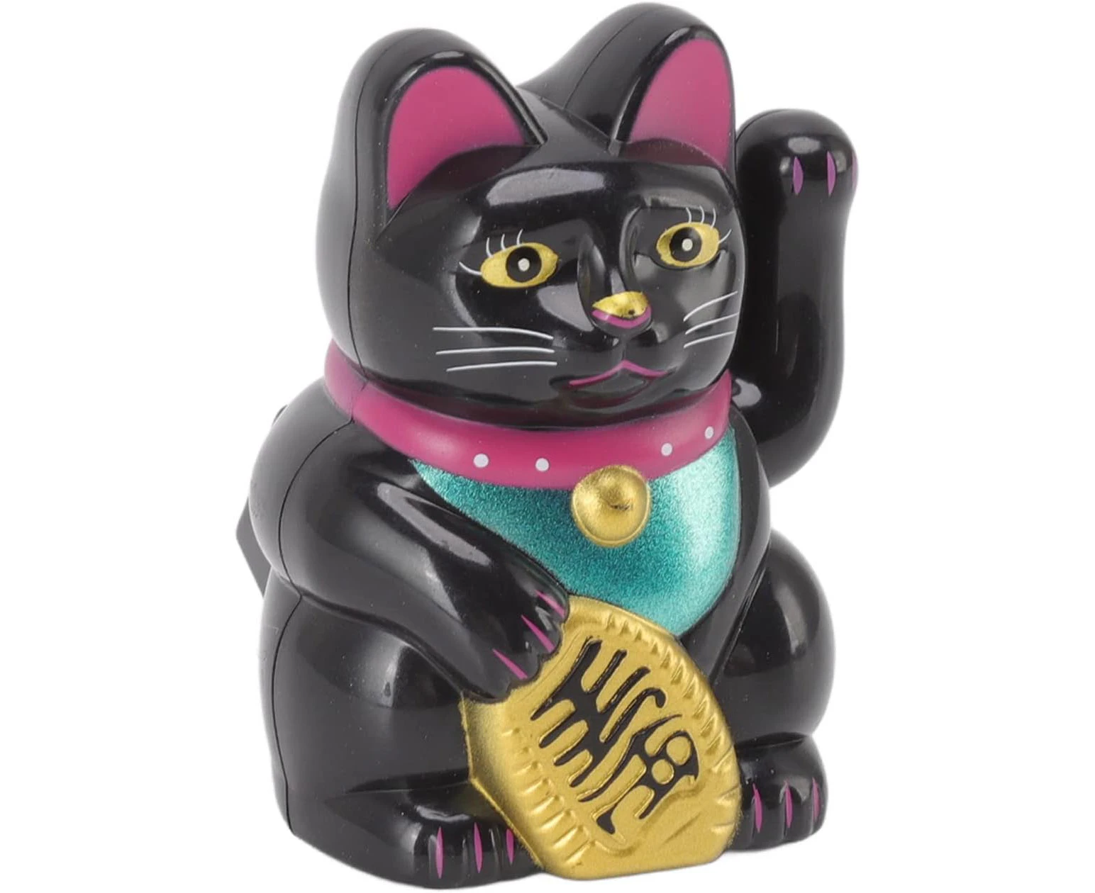 Maneki Neko Lucky Fengshui Cat, Fortune Welcoming Waving Arm Cat Wealth Fortune Cat Feng Shui Decor for Home Office Display, Car Decor, Feng Shui Decoratio