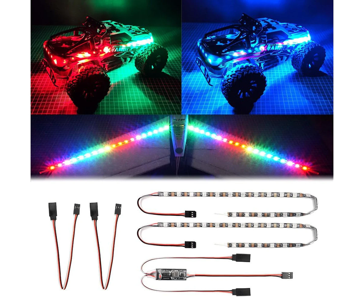 RC LED Light Strips Kit for RC Car Crawler Truck Airplane Boat Drone Fixed Wing Traxxas TRX4 Axial SCX10 Color Changeable