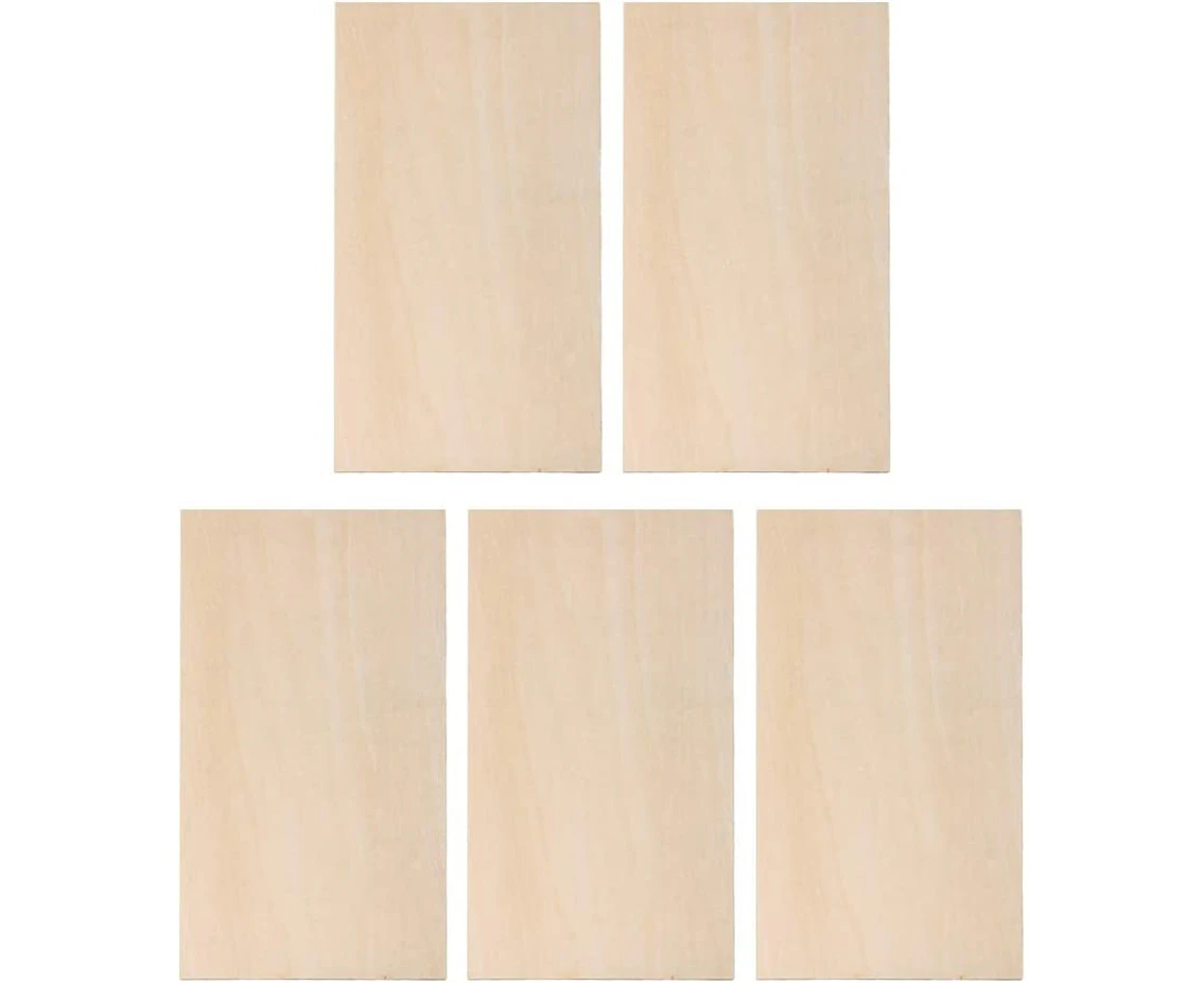 BQLZR 200x100x1.5mm Rectangle Unfinished Craft DIY Basswood Wooden Sheets for Hand-made Project Miniatures House Building Architectural Model Pack of 5