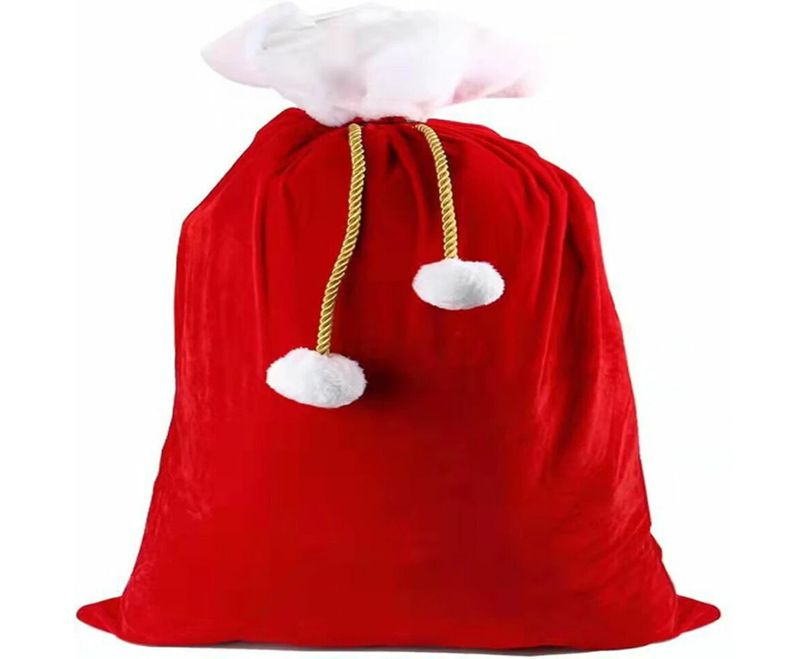 Large Christmas Santa Sack Red Velvet Xmas Gift Present Bag with Drawstring-70*100CM