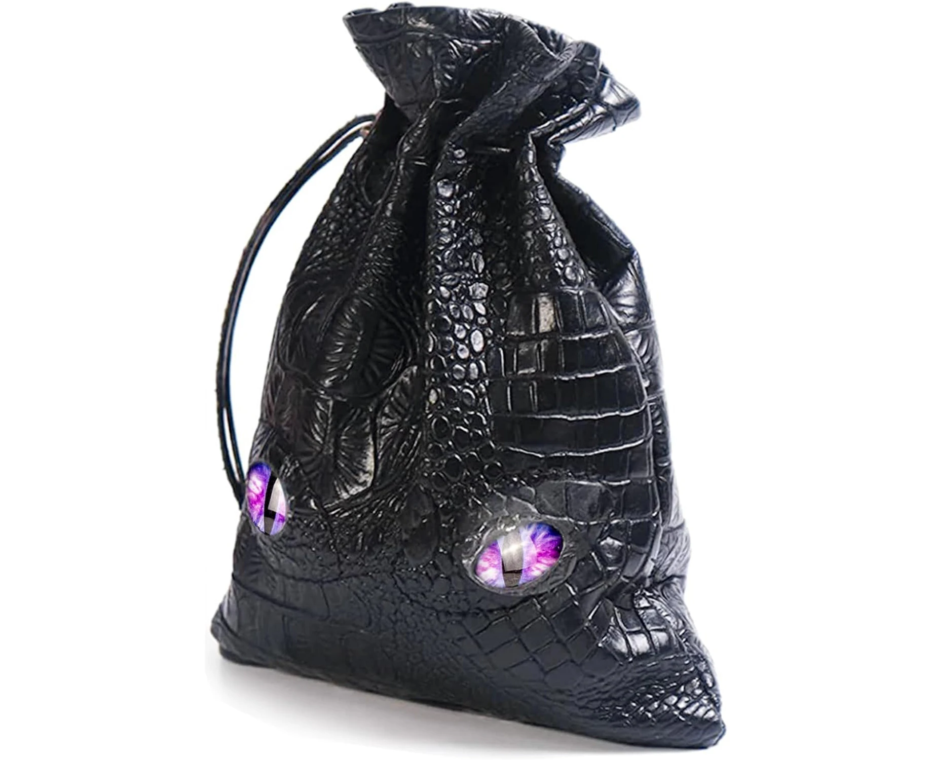 DND Dice Bag Dragon Leather DND Dice Pouch Storage Bag Black Bag of Dice Coin Bag Glow Eyes DND Leather Dice Bag Holds 6 DND Dice Set for RPG DND Game Acce