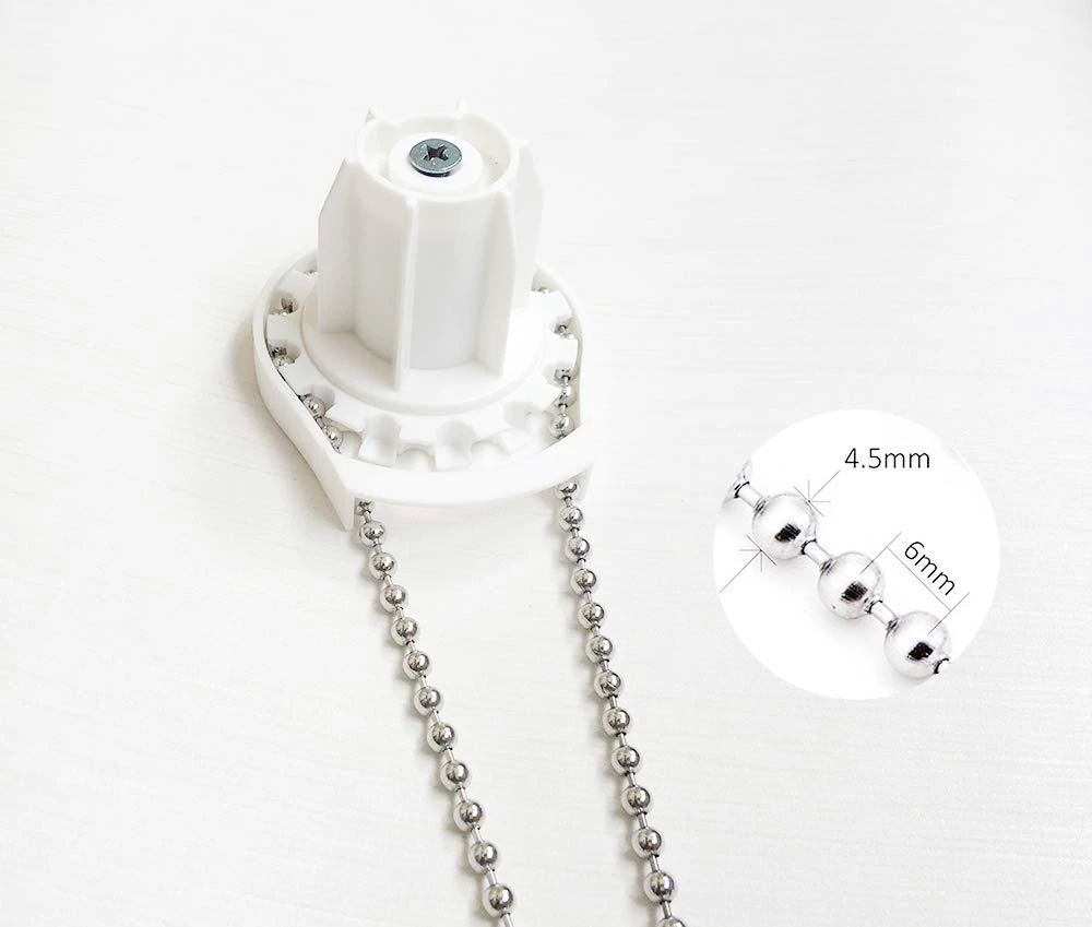 Luanxu 4.5 mm Stainless Steel Roller Blind Chain with 5 Connectors, Fix or Replace for Broken Roller Blind Curtain Chain, Great Pulling Force & Rustproof (