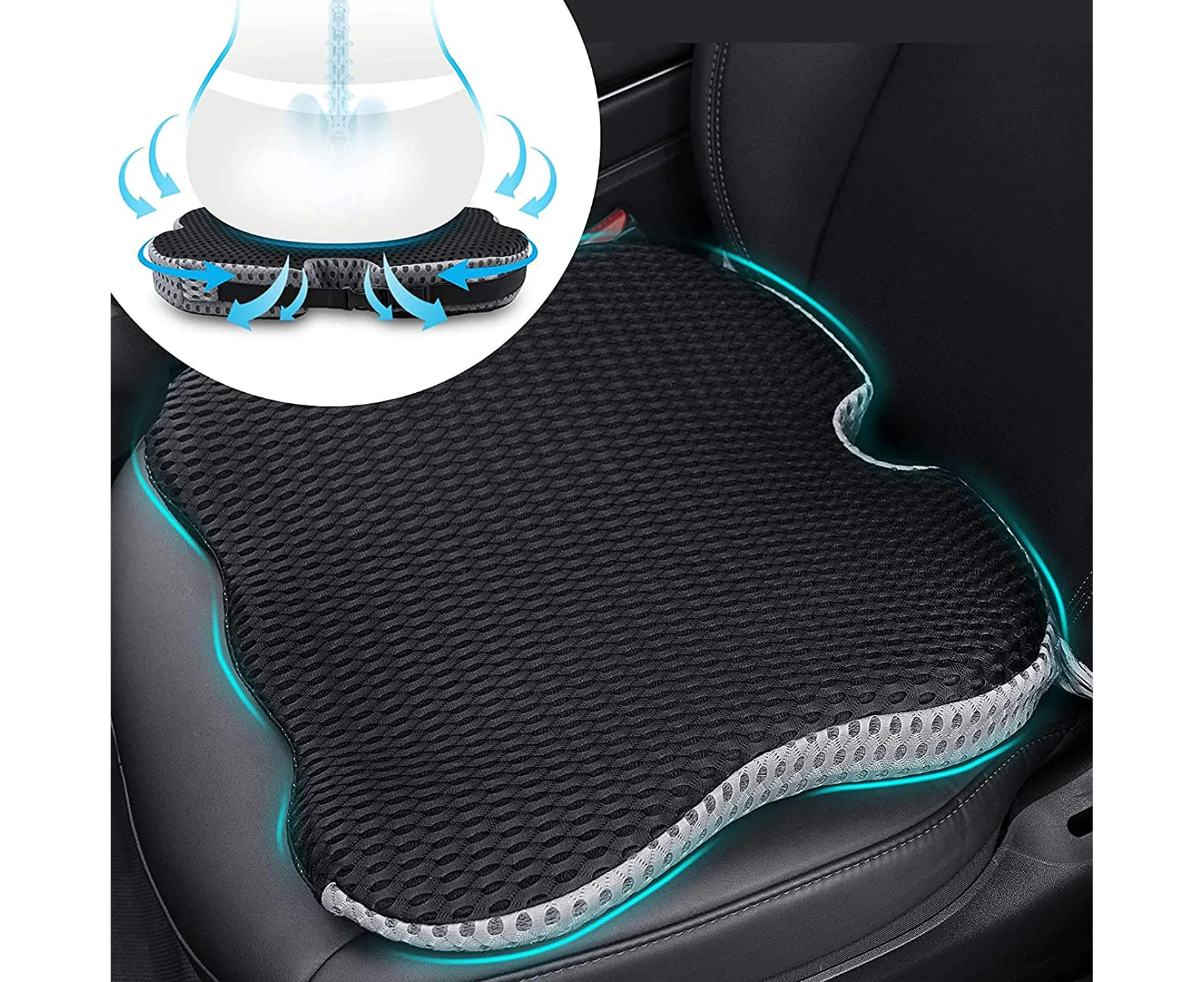 VIYNRAN Seat Wedge Cushion with Cover for Sciatica Coccyx Tailbone Hip Posture Correction, Lumbar Support Pads Back Pain Relief Breathable Seat Cushion for