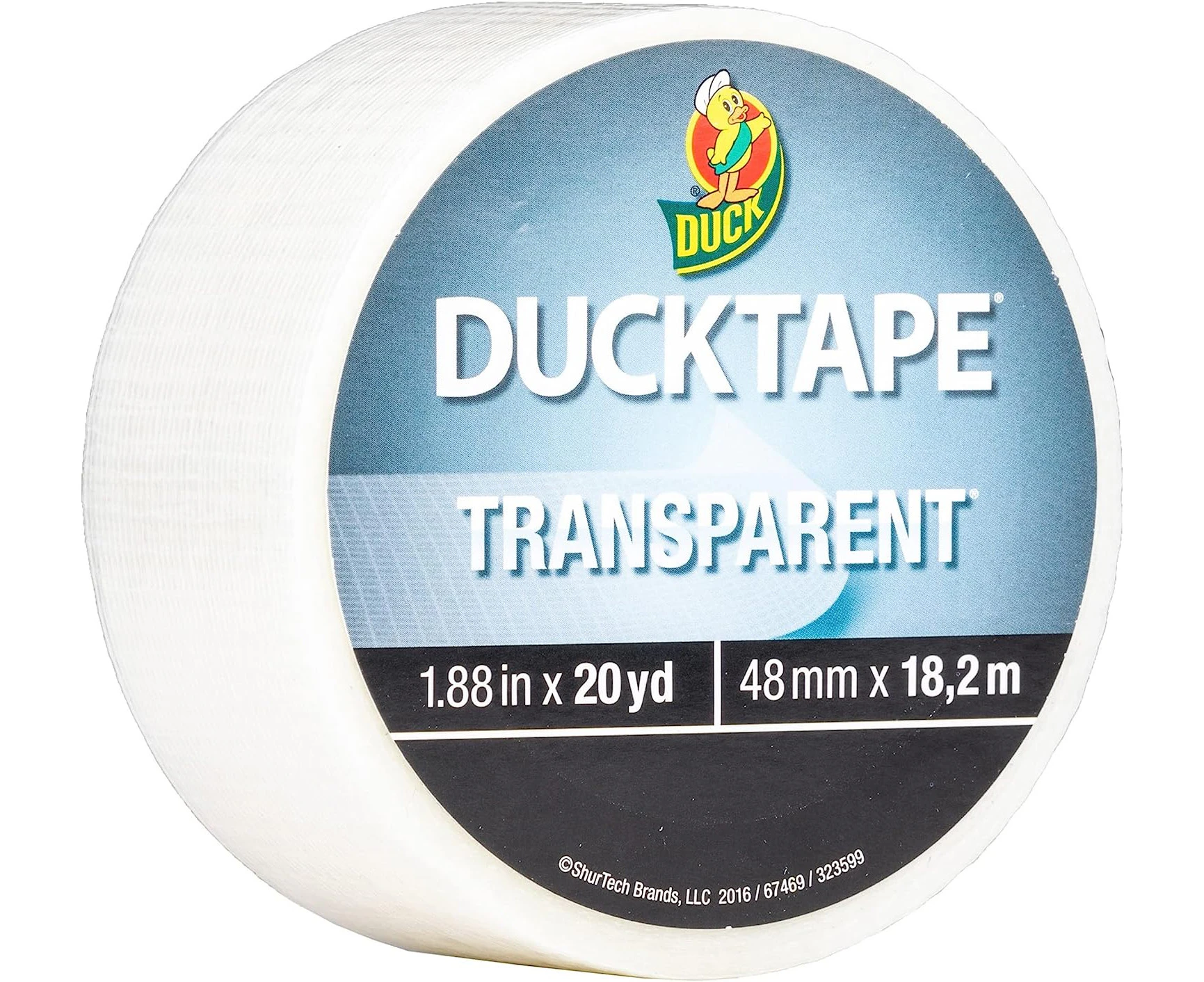 Duck Transparent Tape Brand Clear Duct Tape, 48 mm x 18 Meter, Single Roll