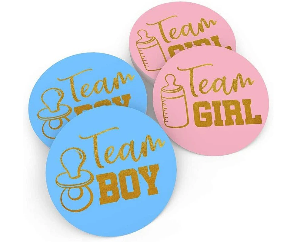 Gender Reveal Stickers,96 Reveal Boy or Girl Gender Stickers, Team Boy and Team Girl Labels,Baby Shower Sticker Labels,Baby Bee Gender Reveal,Team Boy or G