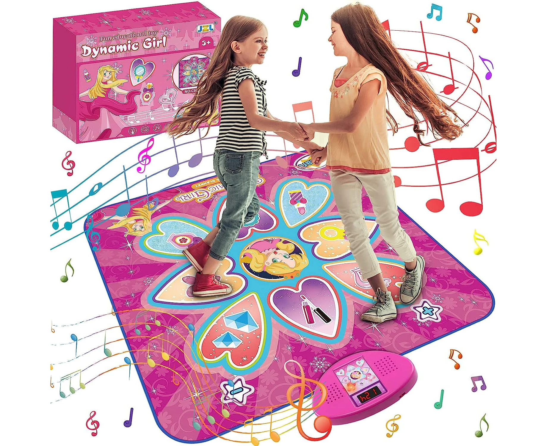 Piano Mat for Kids, 110cm*36cm Piano Keyboard Mat Carpet Touch Playmat with 10 Demo Songs and 8 Dinosaur Sounds, Floor Mat Dance Mat Gifts Toys for 2 3 4 5