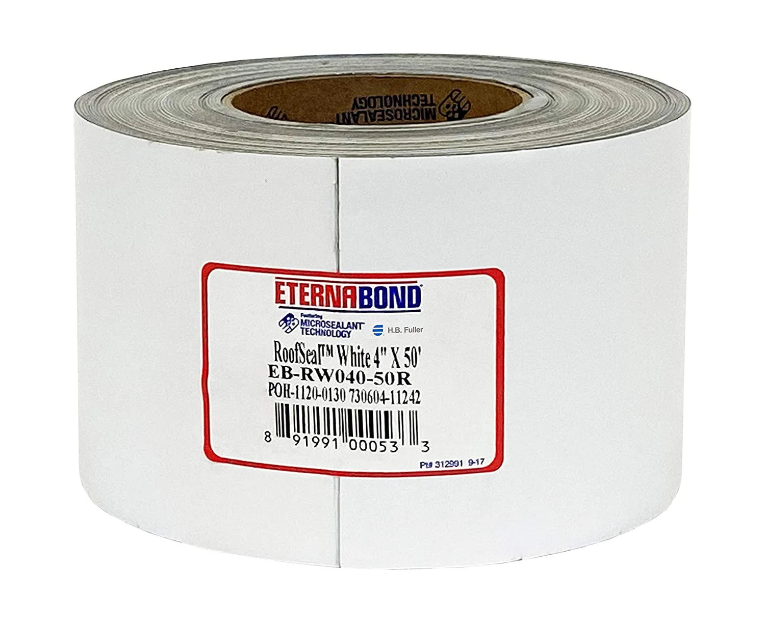 EternaBond RoofSeal White 4" x50' MicroSealant UV Stable Roof Seam Repair Tape | 35 mil Total Thickness | EB-RW040-50R - One-Step Durable, Waterproof and A