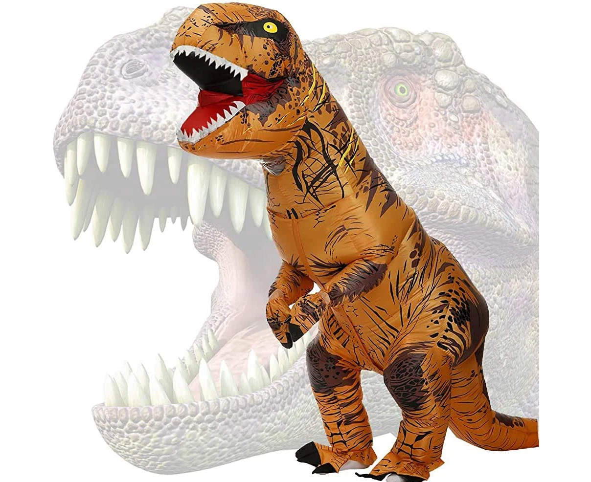 RGTSEDA Inflatable Dinosaur Costume Adult, 2.2m high,Inflatable T-Rex Costume, Blow Up Dinosaur Costume for Halloween Cosplay Party Christmas