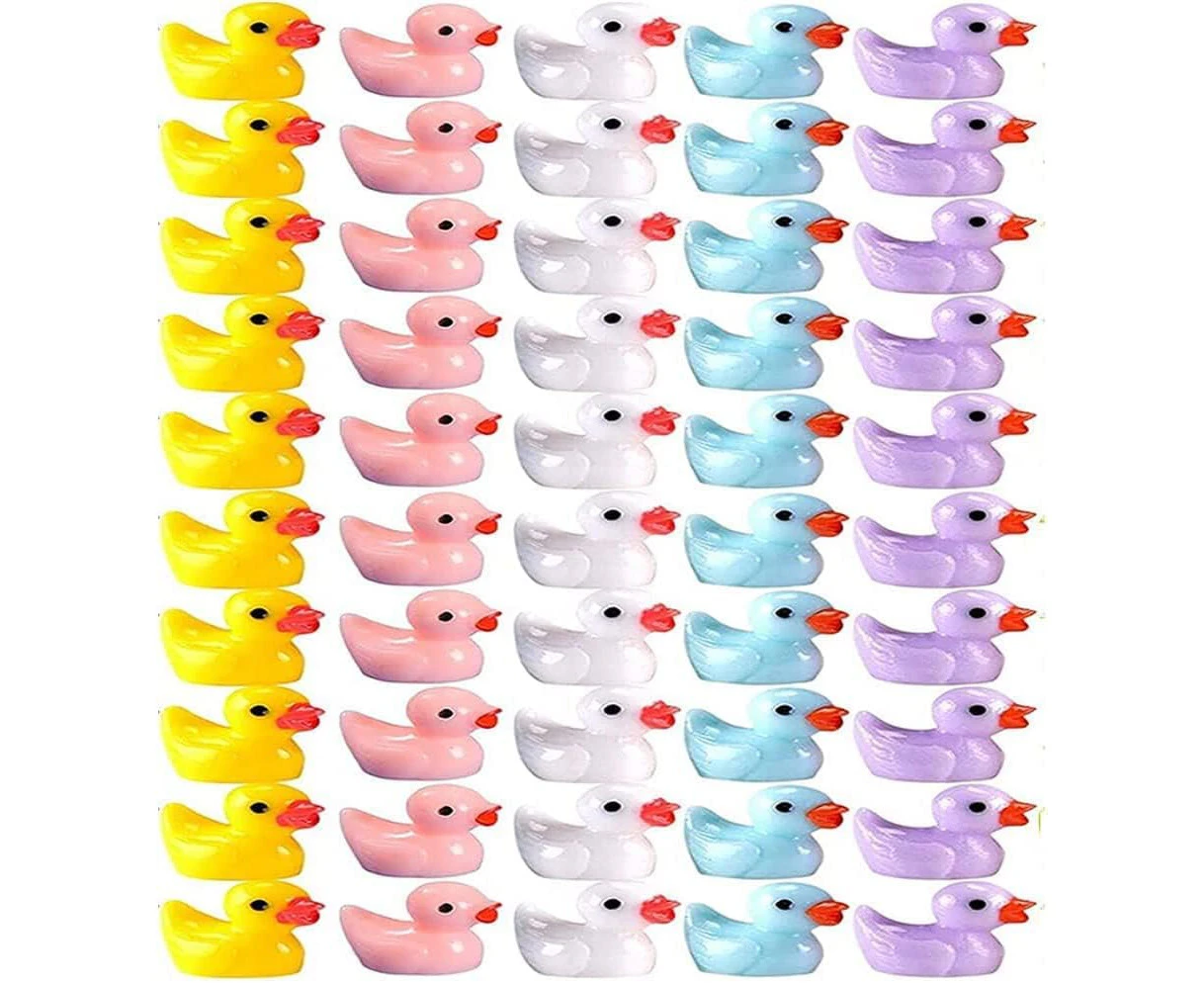 50 PCS Mini Resin Ducks for Crafts, Cute Resin Ducks Miniature Colorful Tiny Duck Accessories DIY Charms for Crafts Party Supplies Room Home Desk Decoratio