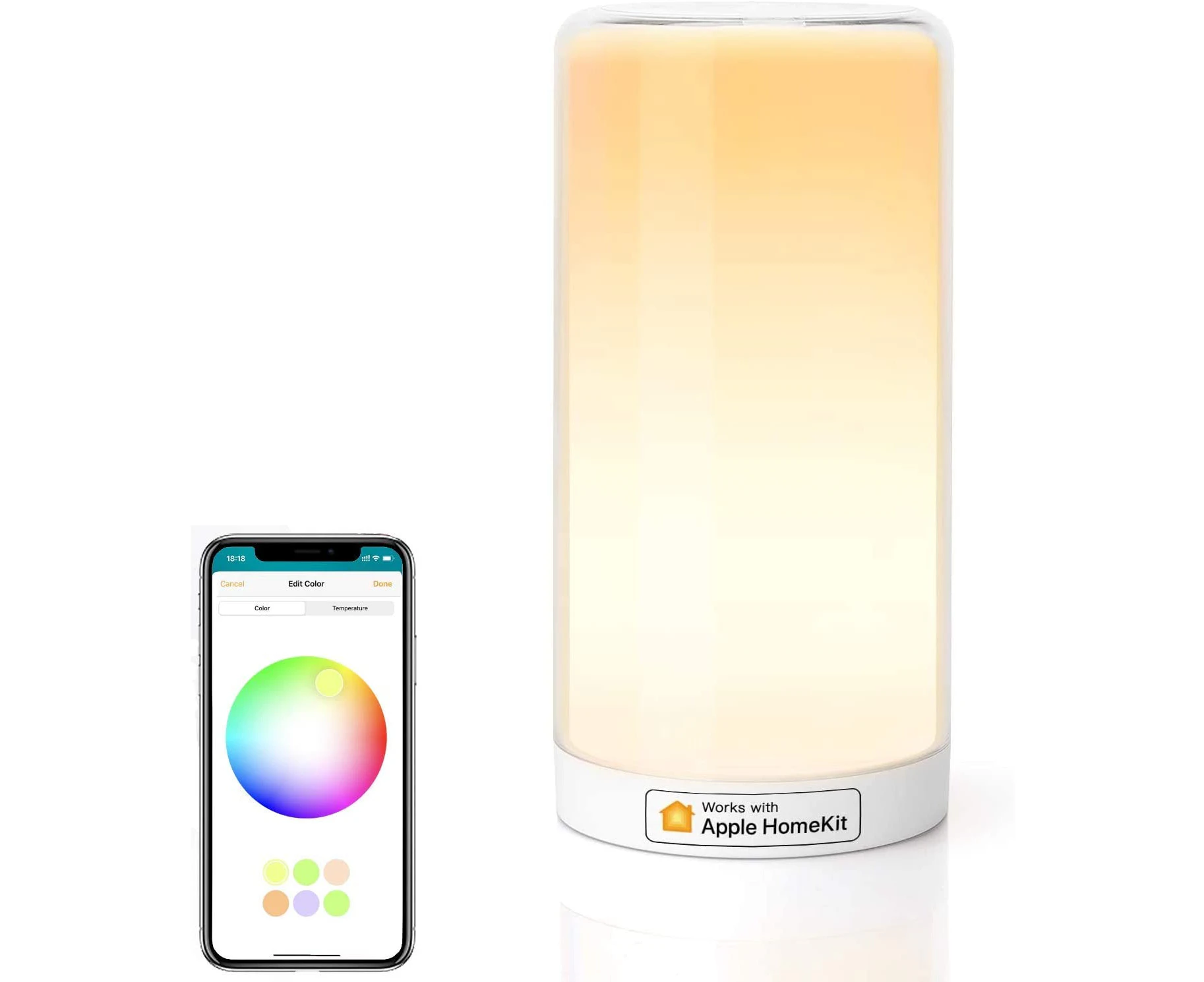 meross Smart Bedside Lamp Dimmable WiFi Table Lamp Night Light, Compatible with HomeKit, Alexa, Google Home & SmartThings, Tunable White & Multi-Color, Tou