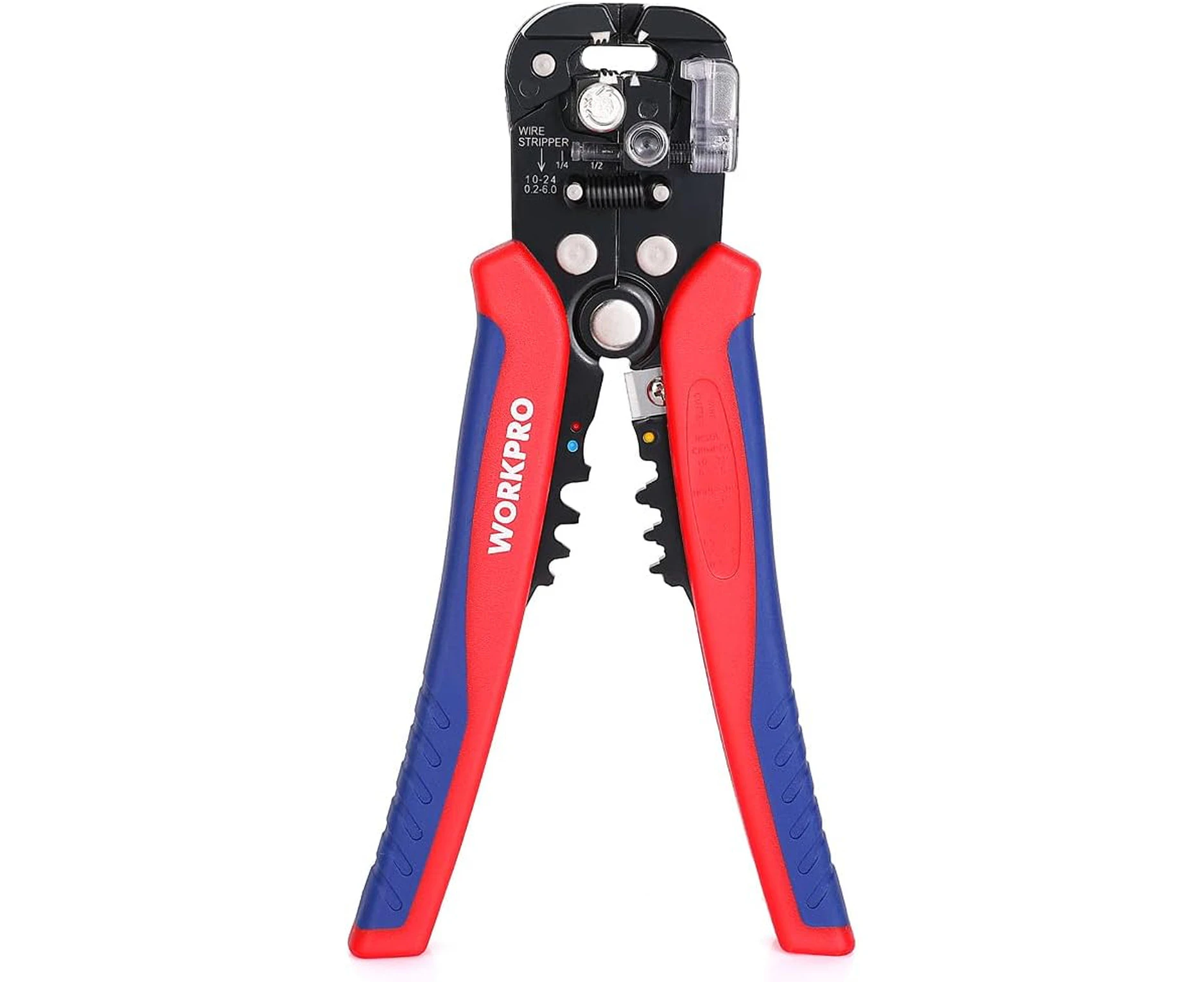 WORKPRO Self Adjusting Wire Stripper, 3-in-1 Automatic Wire Stripper/Cutter/Crimper, AWG10-24, 8 Inch Multi Pliers For Electrical Wire Stripping, Cable Cut