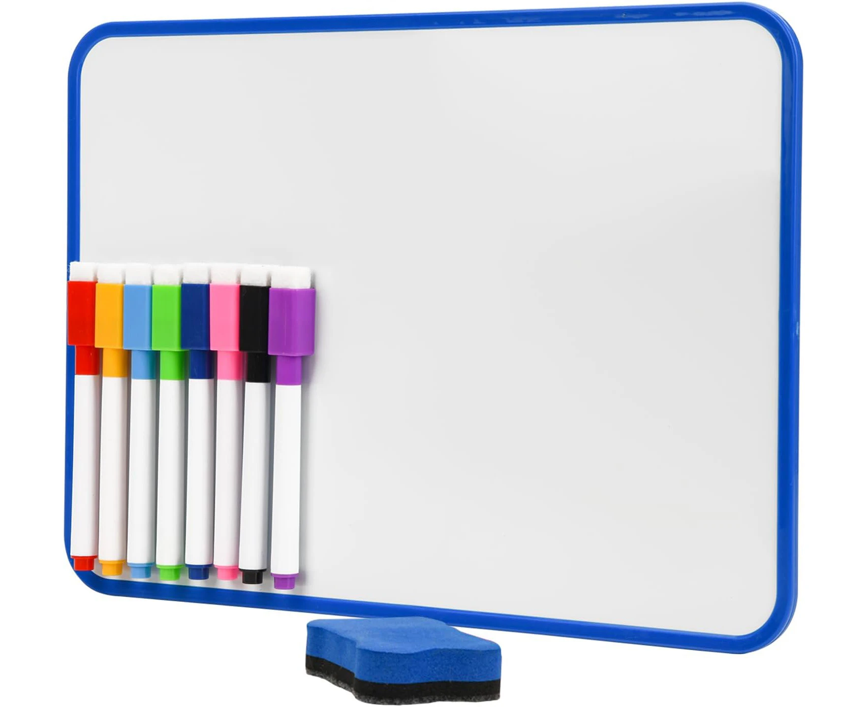 Mini Magnetic Whiteboard, 21 X 30 cm Small Whiteboard, A4 Desktop Dry Erase Board, Portable Double-Sided Dry Erase Board for Drawing in School & Home (Blue