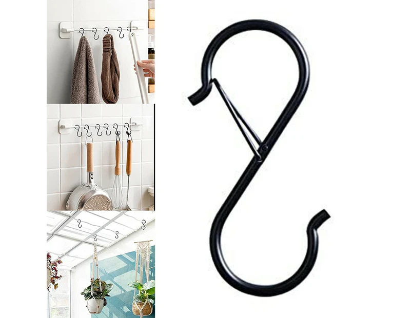 Versatile Storage S Hooks for Hanging Convenient Hooks for Closet Organization-Black