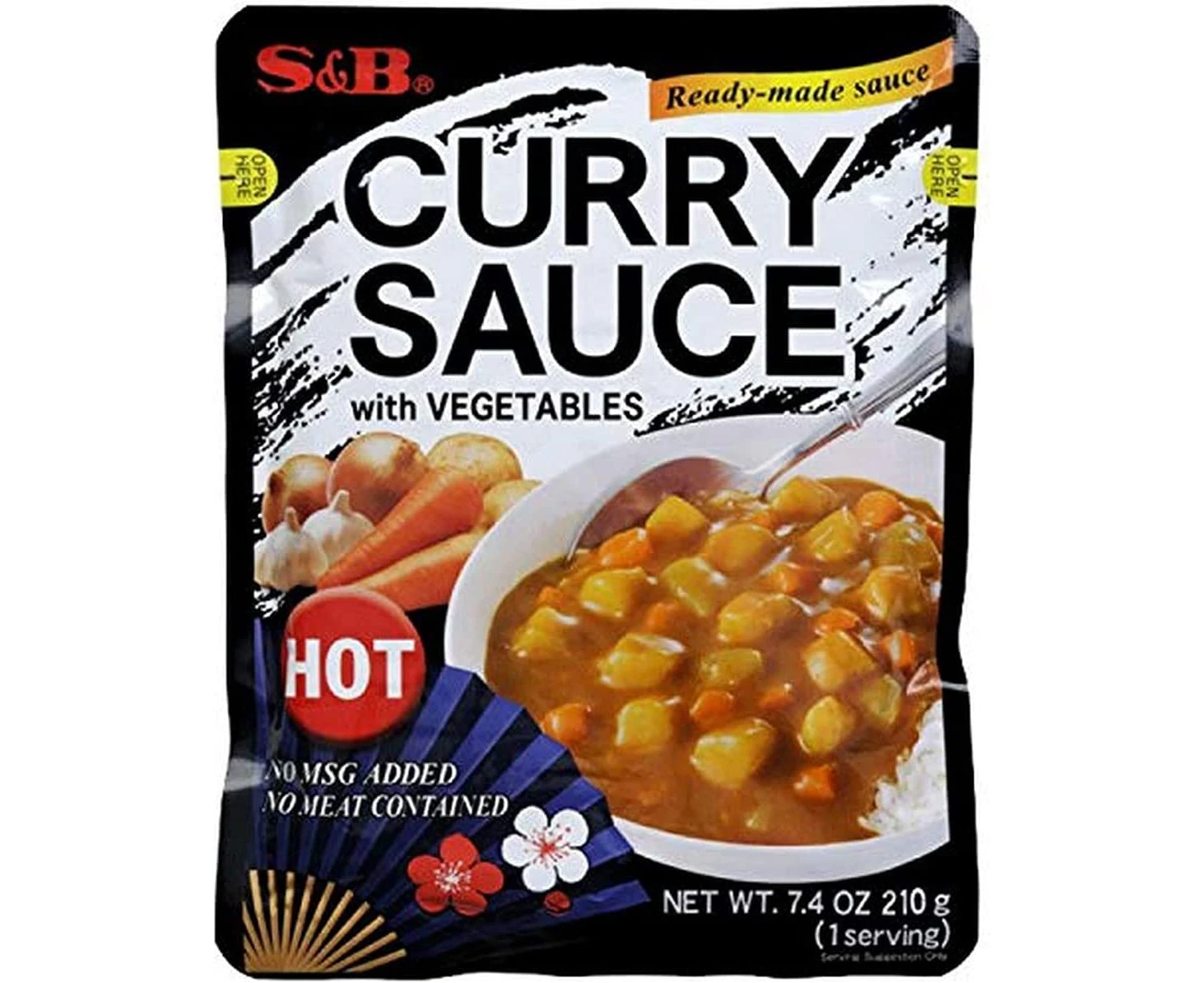 S&B Hot Curry Sauce with Vegetables, 210 g