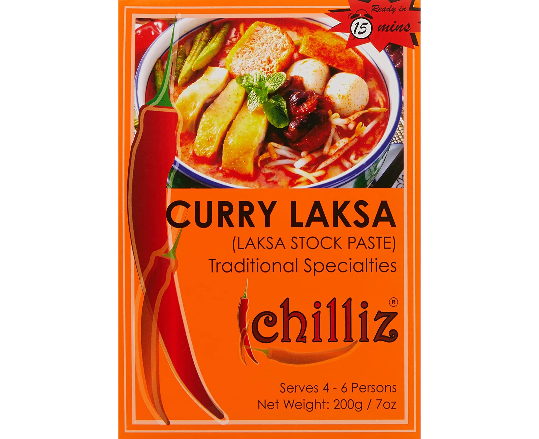 Chilliz Laksa Stock Curry Paste 200 g, 200 g, Laksa Stock Curry