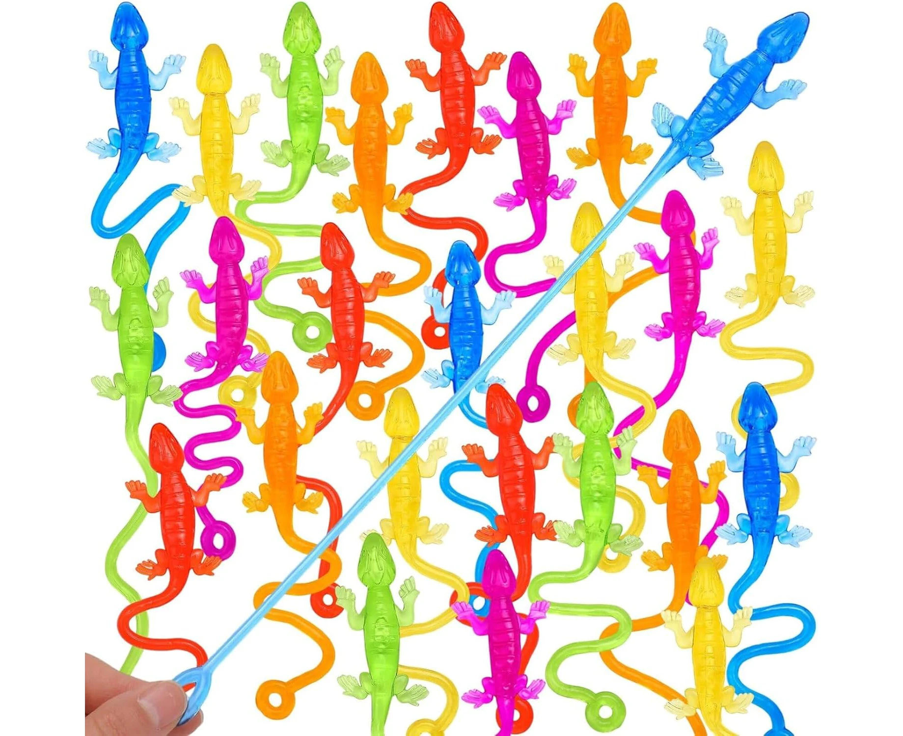 26 Pcs Sticky Lizards Toys, Stretchy Sticky Lizards for Kids, Lizards Bulk Gifts for Reptile Party Favors, Goodie Bag Stuffers