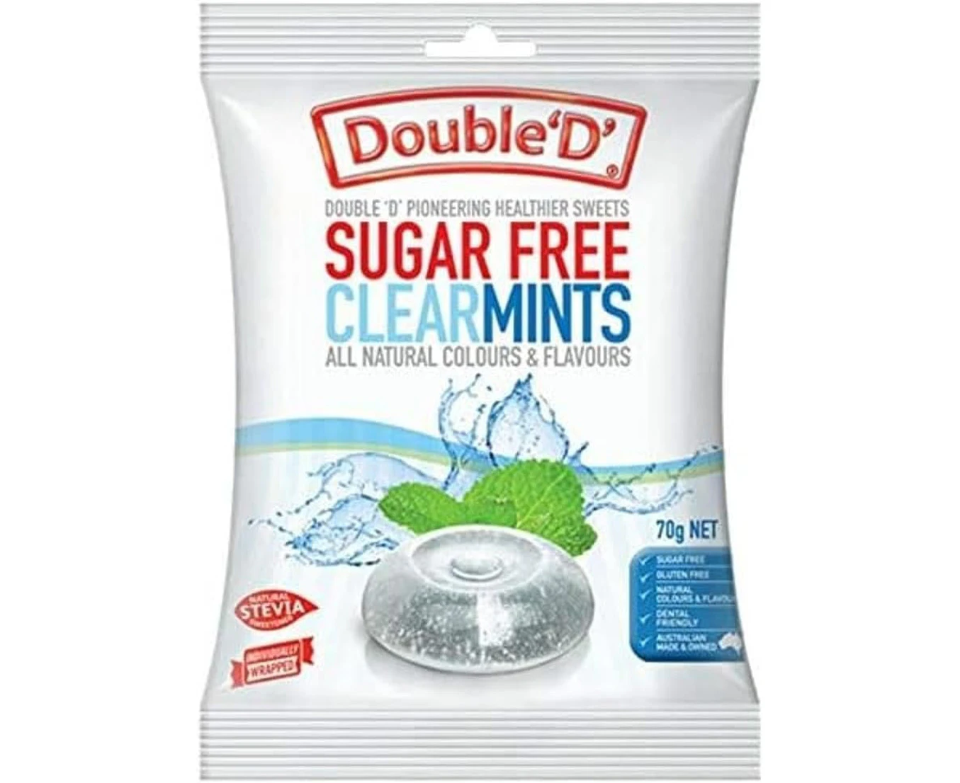 Double D Sugar Free Clear Mint Drops 70 g