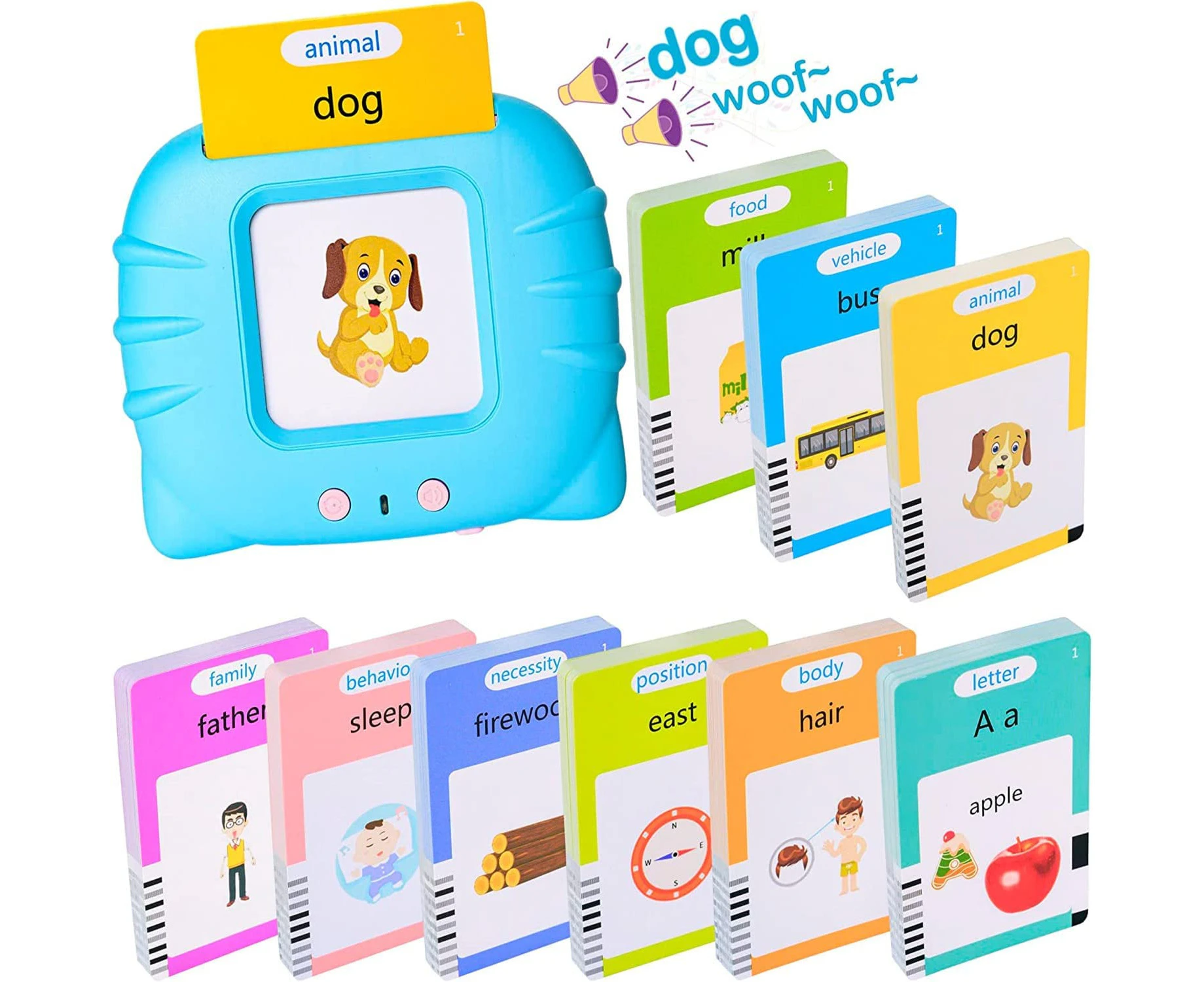 ABC Learning Flash Cards for Toddlers, Pocket Speech for Toddlers, Autism Toys for Kids, Educational Learning 384 Sight Words Talking Flash Cards Kindergar