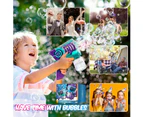 Eaglestone Transparent 2 Bubble Guns with 2 Bottles, 12 Bags Bubble Refill Solution, Bubble Machine for Toddlers Ages 3+ with Lights, Summer Outdoor Toys f