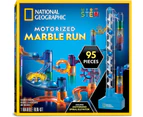 National Geographic Marble Run with Motorized Elevator - 95-Piece Marble Maze Kit with Motorized Spiral Lift, 20 Marbles, Storage Bag & More, Perpetual Mot