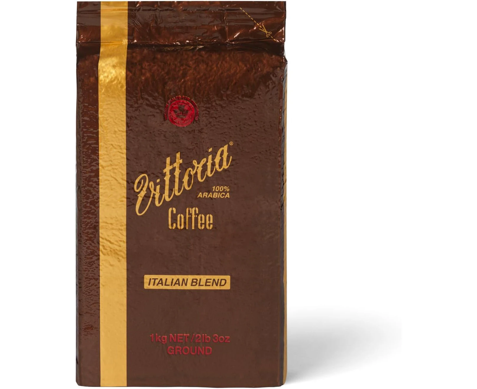 Vittoria Coffee 100% Arabica Italian Ground Coffee 1kg. Honey & Toasty notes with a Medium Intensity. Perfect with Home Filter Machines, Pour Over, Chemex,