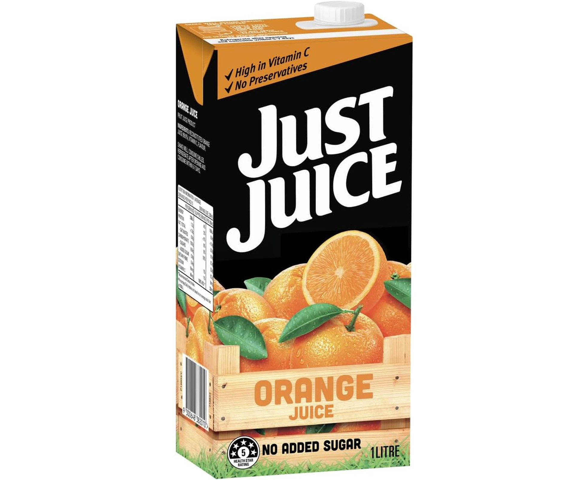 JUST JUICE No Added Sugar Orange Juice, 1 l, Orange