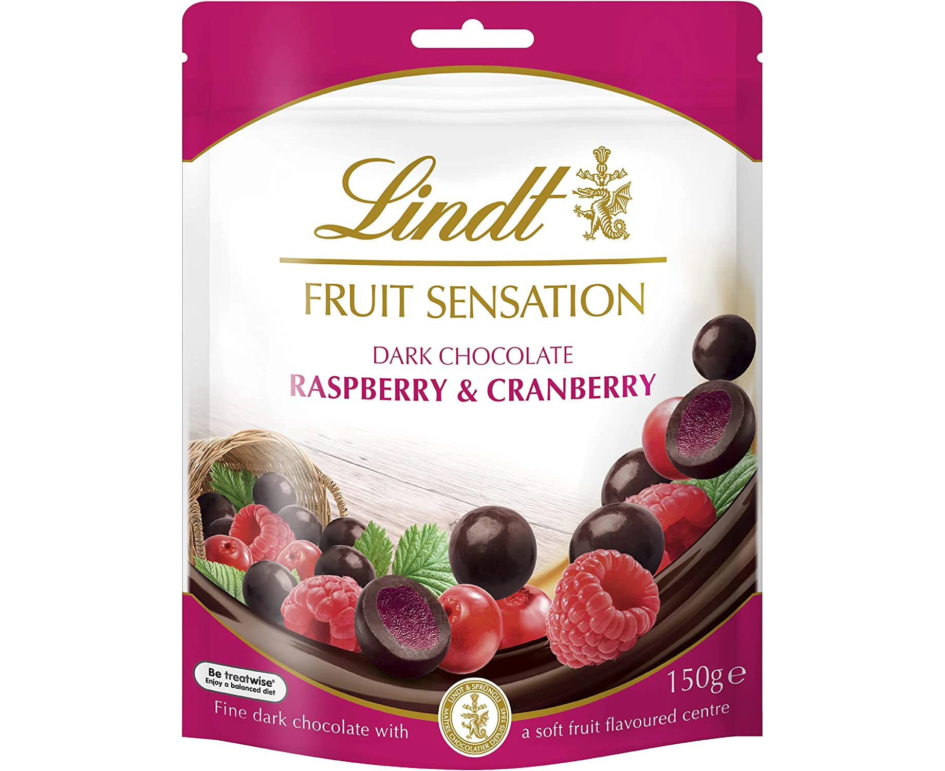 Lindt Fruit Sensation Raspberry & Cranberry Chocolate Bites 150g