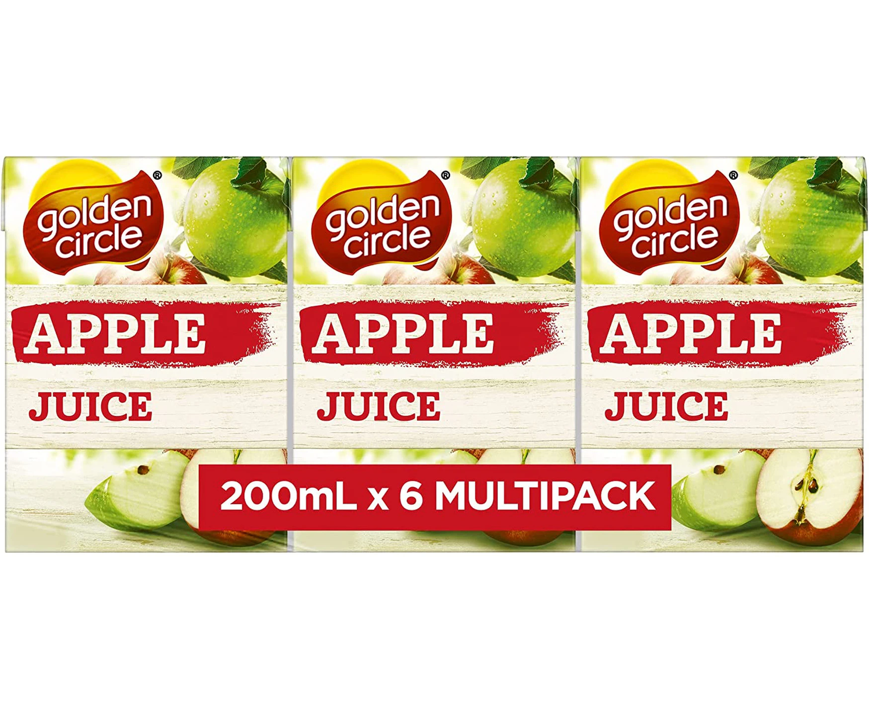 Golden Circle Apple Fruit Juice Box Poppers Multipack Apple Juice No Added Sugar No Artificial Colours, Flavours or Preservatives 200ml (Pack of 6)