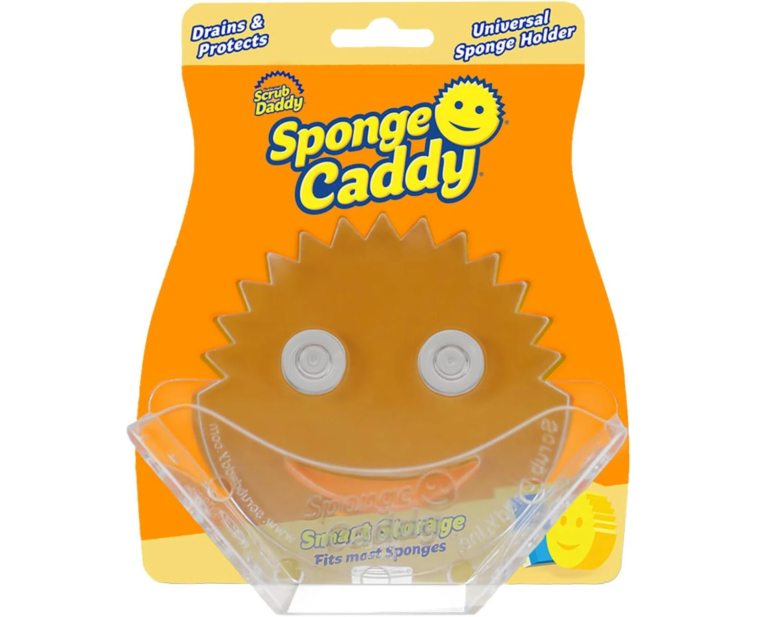 Scrub Daddy Sponge Caddy Universal Household Sponge Holder - In Sink Sponge Holder with Dual Suction Cups - for Scrub Daddy and Traditional Sponges