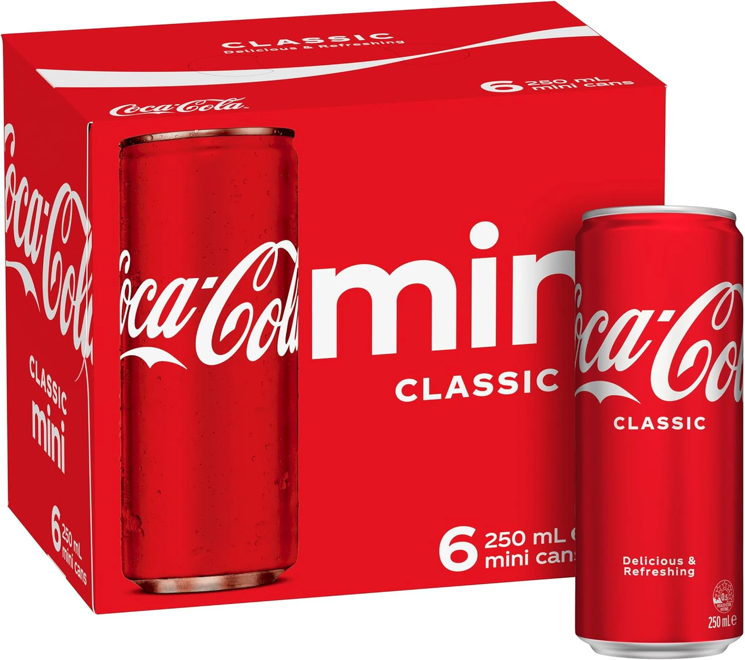 Coca-Cola Classic Soft Drink Mini Can Multipack 6 x 250 ml