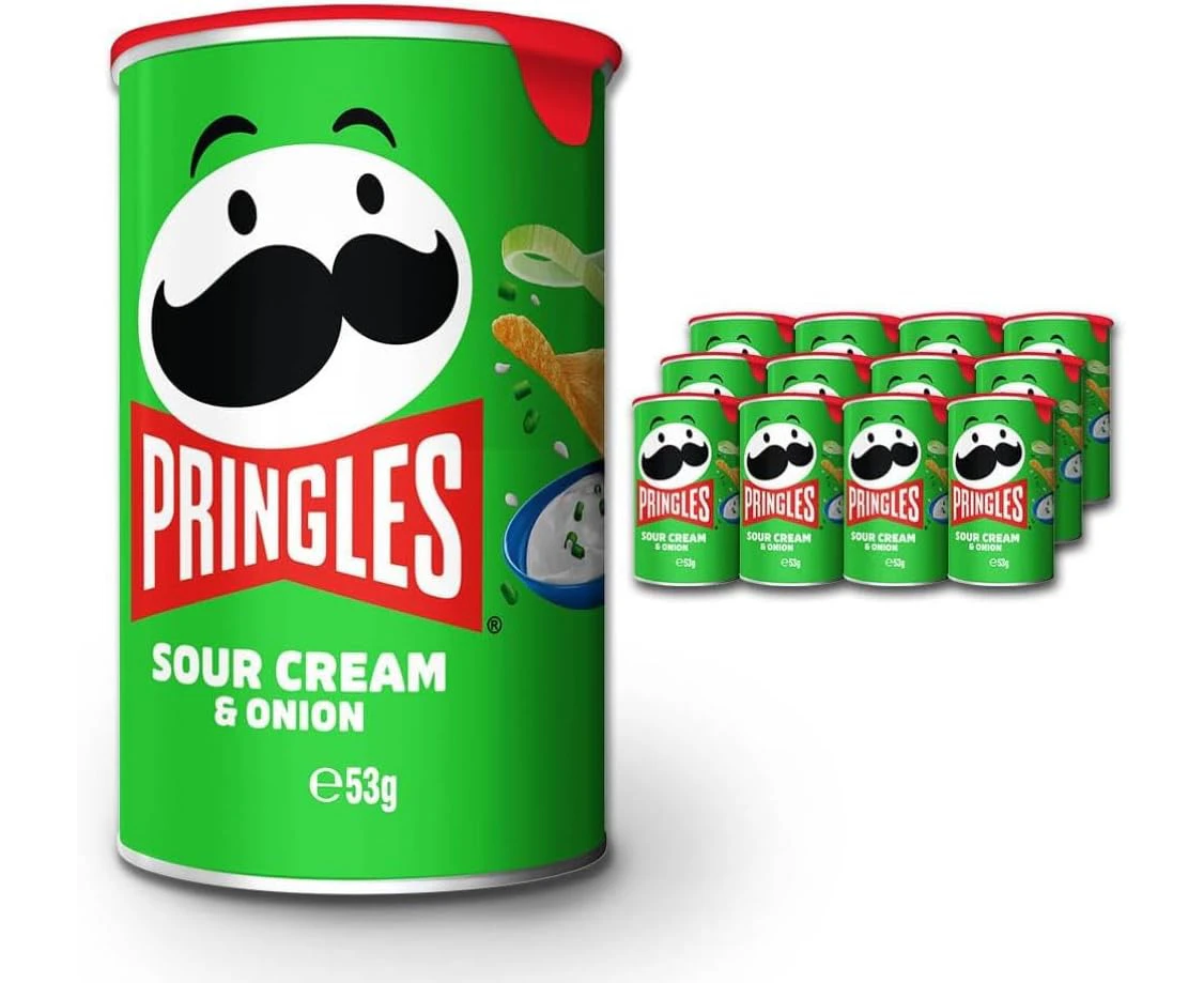 Pringles Sour Cream and Onion Stacked Potato Chips 53 g (12-Piece Set)